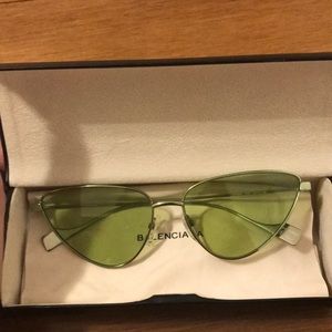 Green Balenciaga glasses